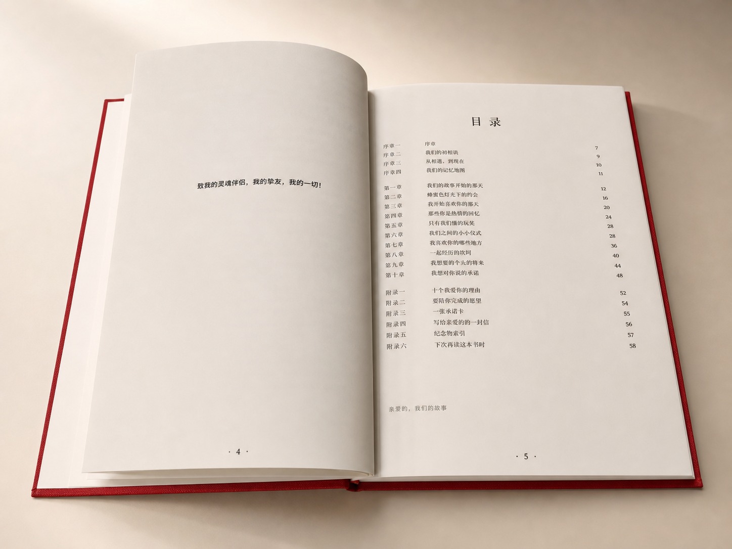 爱情书目录页实拍